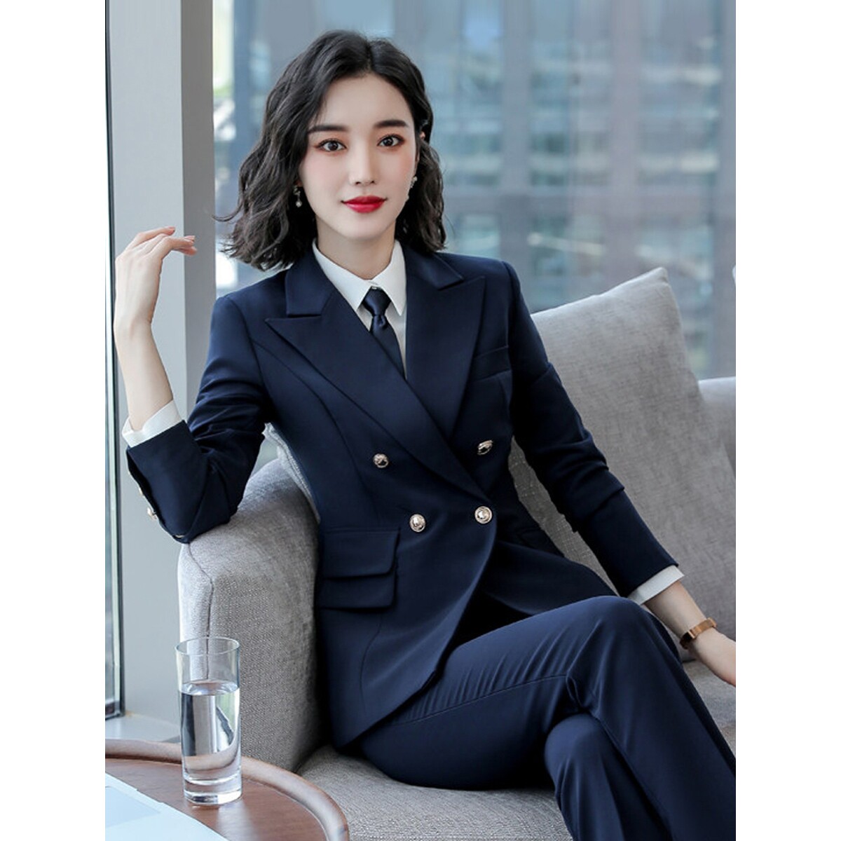 诗璐雅职业西装套装女秋冬高端气质时尚经理正装西服售楼部工作服