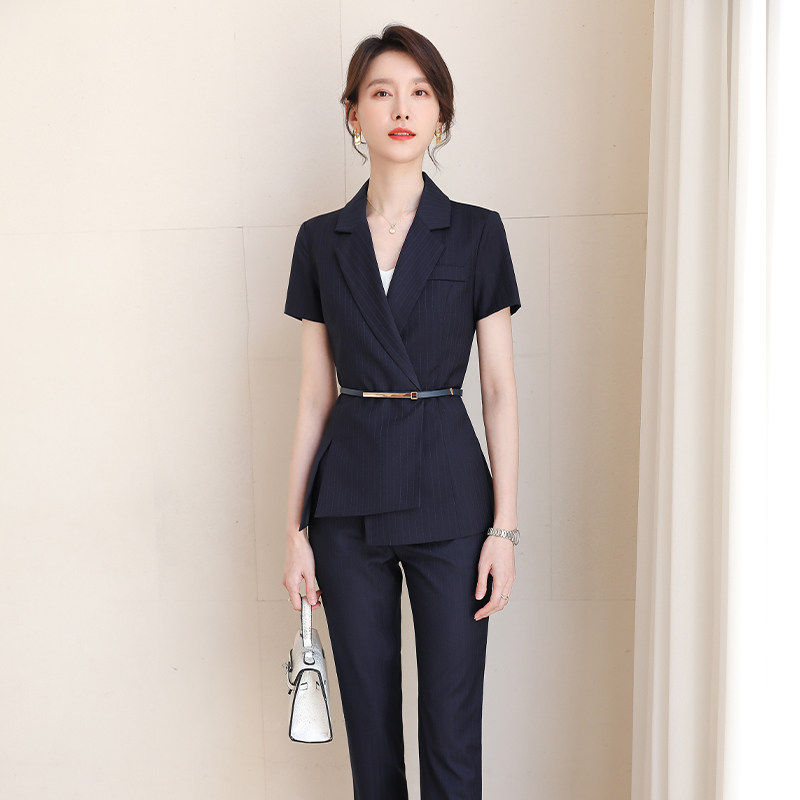 诗璐雅新款职业气质女装高级感夏季时尚总裁套装干练西装套装职场