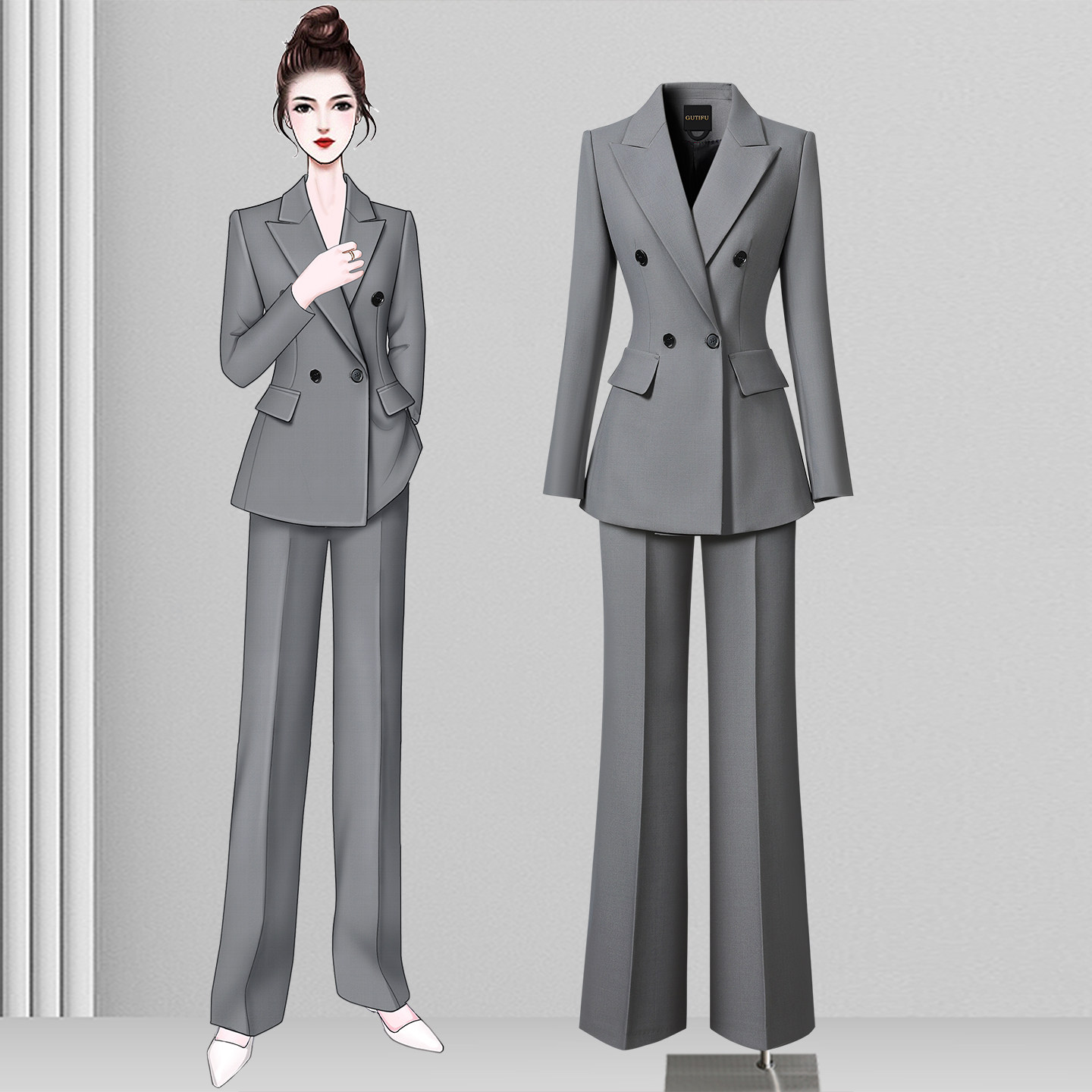 秋季西装套装女职业正装气质收腰酒店经理西服上班通勤工作服高端