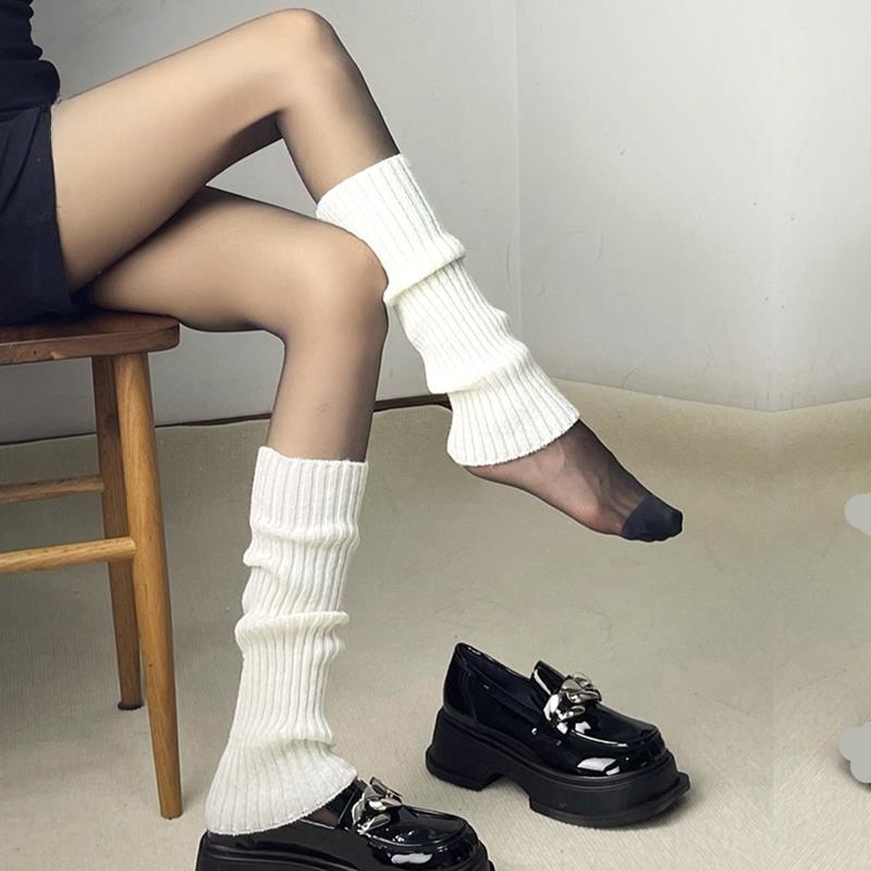 jk护膝辣妹小腿针织袜套中筒女秋冬款保暖腿套堆堆袜女搭配小皮鞋