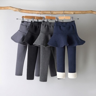 女童打底裤秋冬季2025新款小女孩裙裤洋气加厚儿童宝宝假两件裤裙