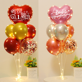 速发一宝宝周装生日岁饰场景布置气球男孩百日周岁宴会酒店桌上布