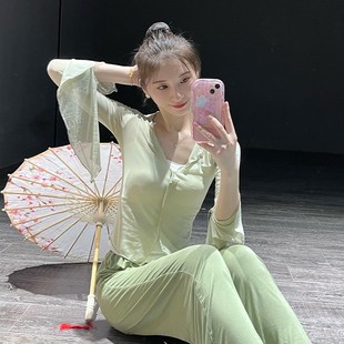 速发古典舞纱衣上韵服飘逸网纱上衣服舞练功夏中国舞艺考身衣