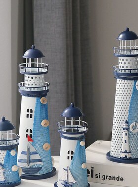 速发铁皮电海灯塔摆件创意桌面摆件礼洋风发光灯塔子边纪念海品