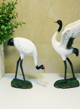 速发丹摆鹤小盆景花品微景观仙鹤顶件造景假山饰园庭院水鸟动物
