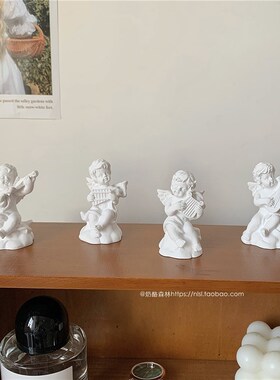 速发风欧式摆件家居饰品 天使摆设爱神影比特石膏树脂摄拍丘照道