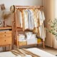 速发木实家衣帽架全用落地衣架卧室挂衣架室内房间简易榉木晾衣服