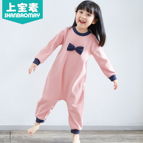 春秋连体睡衣上宝麦防踢护肚