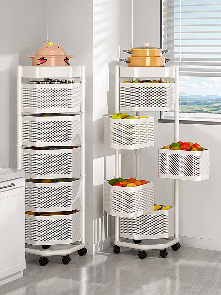 厨房旋转菜篮储藏架转角蔬菜架多层地板转角三角形水果和蔬菜储藏
