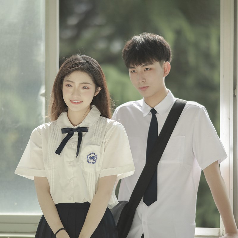速发j上制服附院白夏季学中风班服高中学生毕业校服k衣衬衣套装