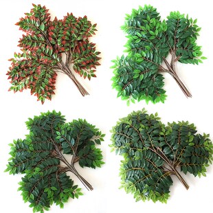速发树饭榆树叶槐树叶塑料树枝绿叶工程造景叶化室内绿店装饰假树