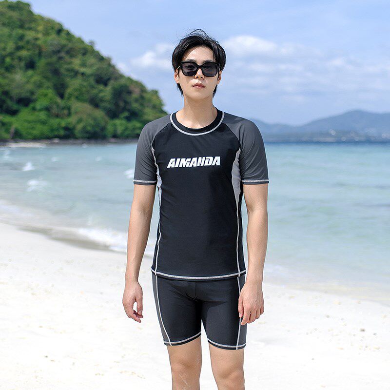 速发新款分全男游泳男士套装男生加大码上衣泳身体裤专业游泳装备