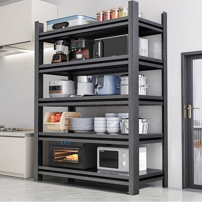 速发厨房多功能碳钢置物架架地微波炉收子架纳架锅架储物货落多层