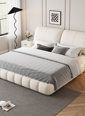 速发奶油风床主卧生小户型床双人主公单简约大床