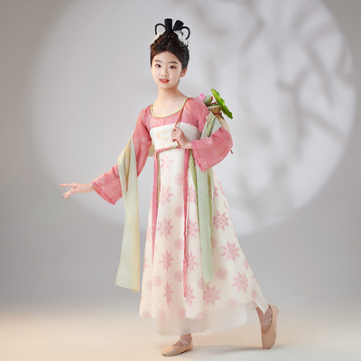 速发新典儿童古款舞蹈古汉服飘逸超仙童风汉舞佳人道具池上表演服
