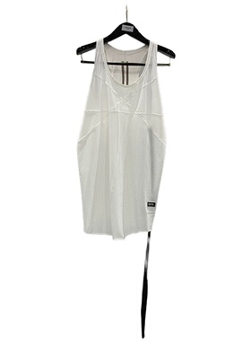 DUJIA 24SSRo风Owens暗黑飘带外裁边拼接弧形卷边 薄款背心男女款