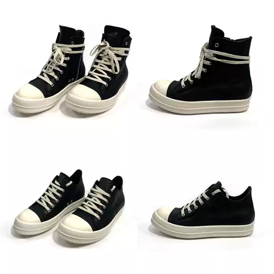 Rodowens25Ss Ro Dark Style Owens New Lace-Up Design Classic High-Top Shoes with Lychee Pattern