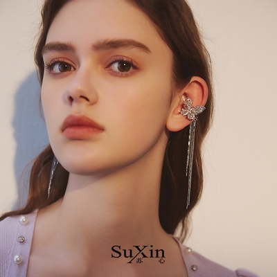 苏心饰品锆石蝴蝶流苏耳骨夹耳环轻奢高级感耳夹无耳洞女新款设计