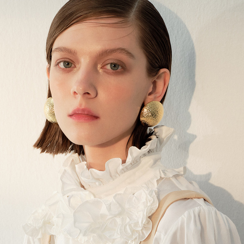 苏心2024新款欧美冷淡风褶皱几何圆形耳钉轻奢气质耳环夸张耳饰女,饰品/流行首饰/时尚饰品新,耳环,淘宝优惠券,粉丝福利购,淘宝优惠卷