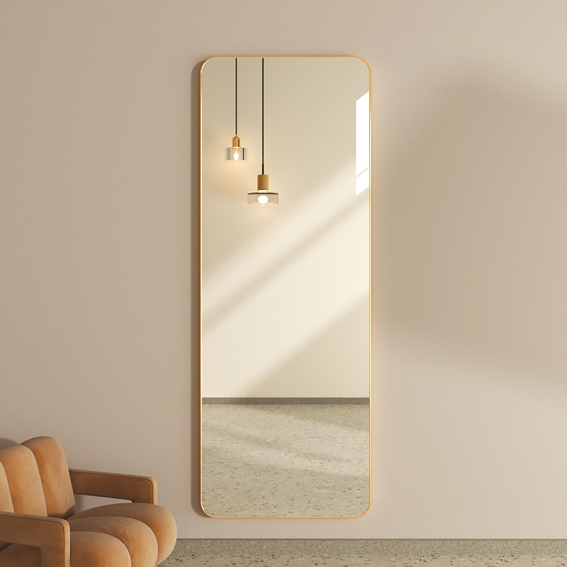 轻奢全身穿衣镜子贴墙自粘家用卧室小户型壁挂式免打孔试衣镜挂墙