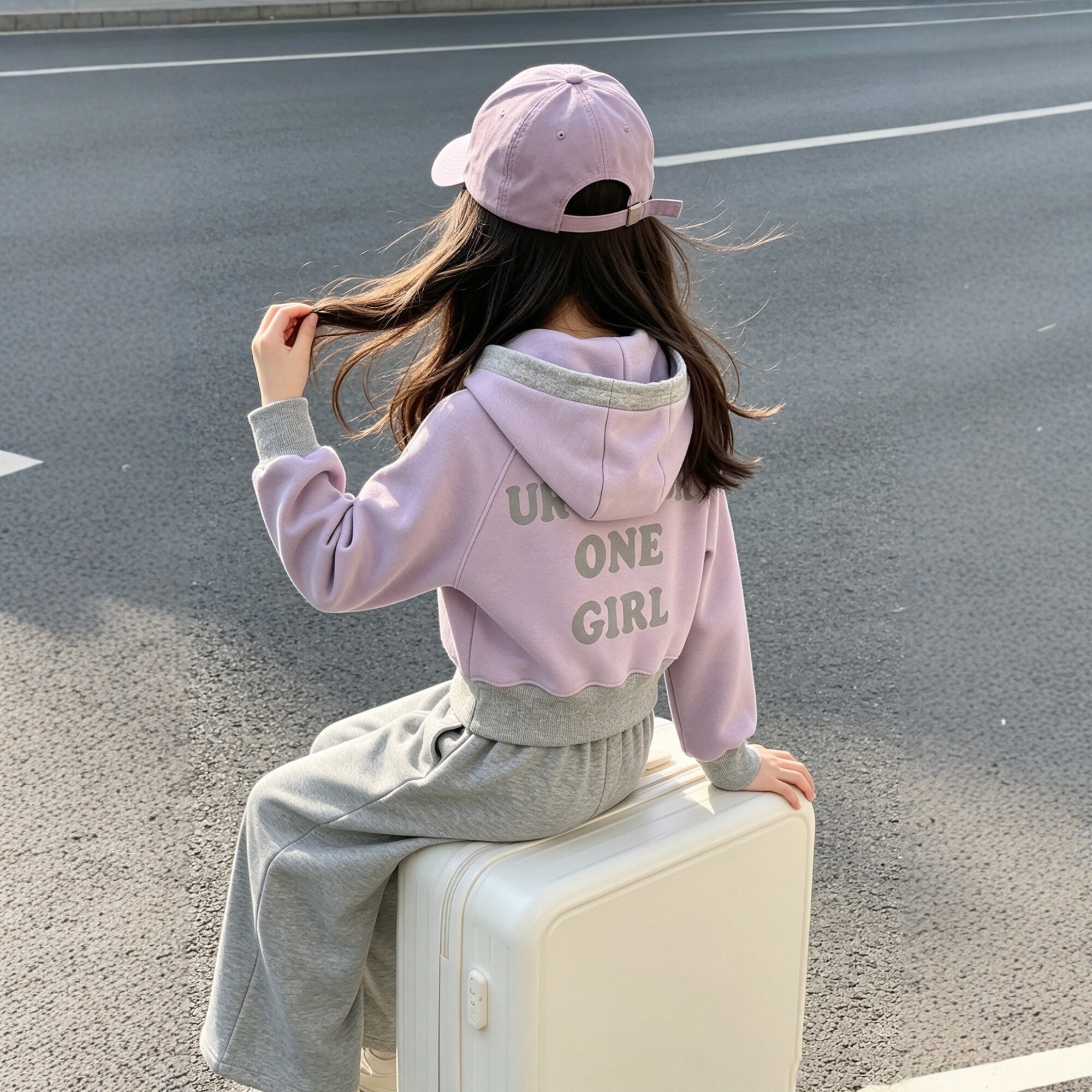 女童春秋连帽运动套装两件套