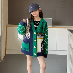 儿童洋气女孩卡通针织衫 2025新款 中大童外套潮 毛衣春秋款 女童开衫