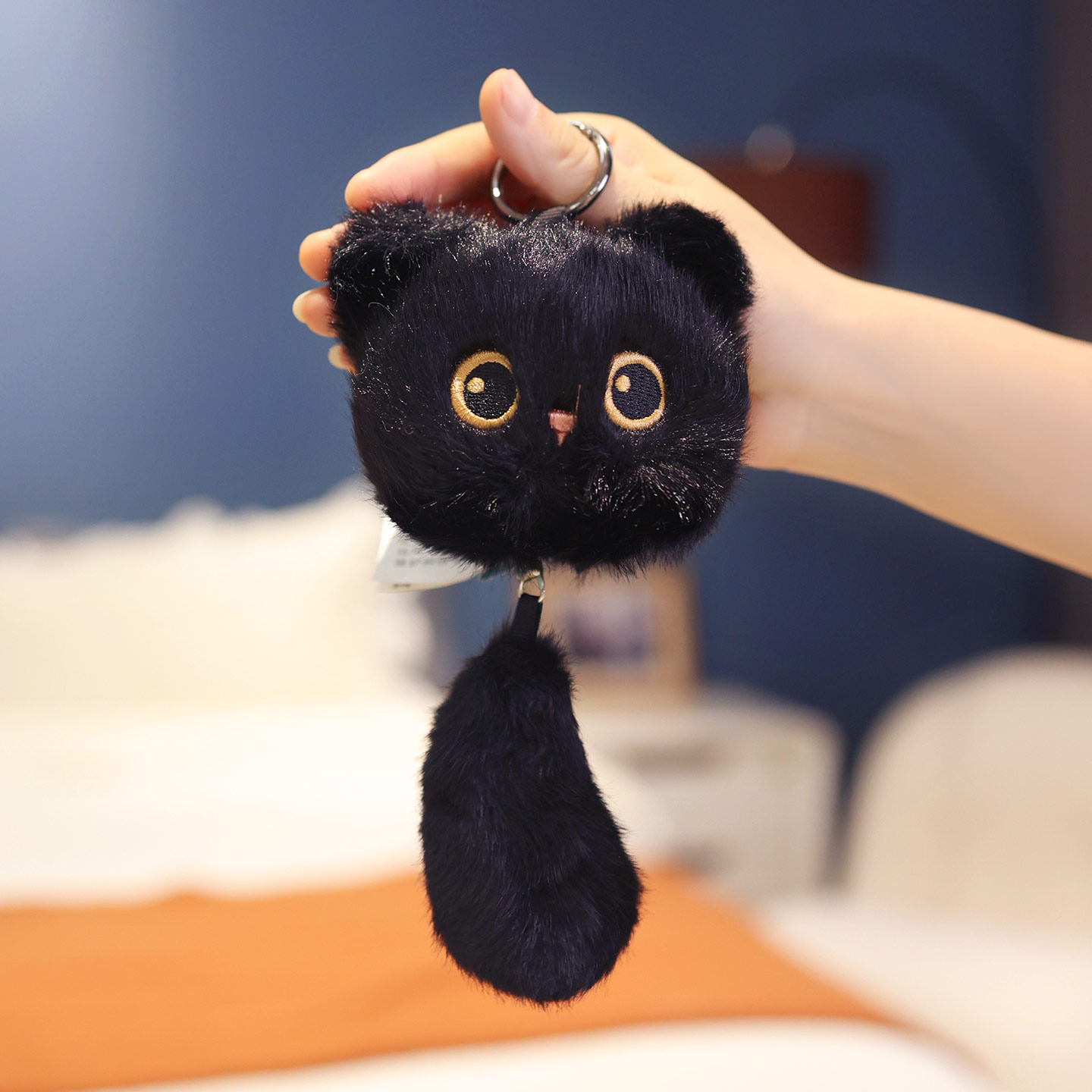 黑猫尾巴玩偶包包挂件书包小公仔