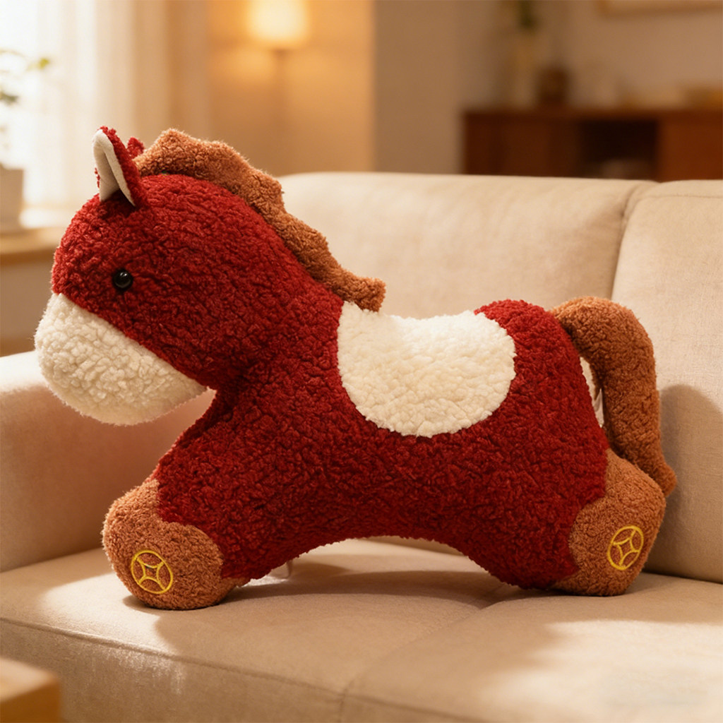 生肖马沙发抱枕客厅摆件装饰玩偶