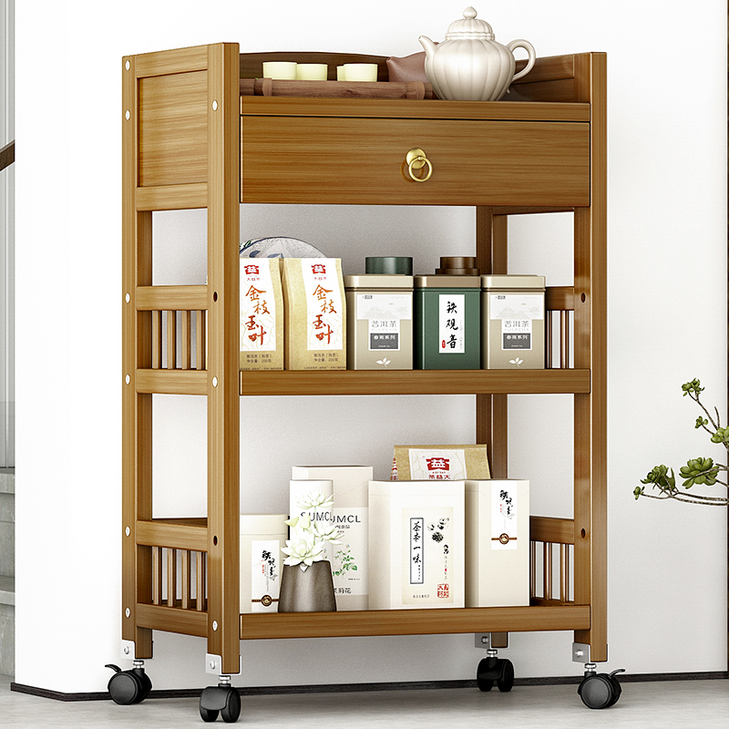 实木茶水车移动多层家用置物架功夫茶台带轮商务手推车酒水餐车