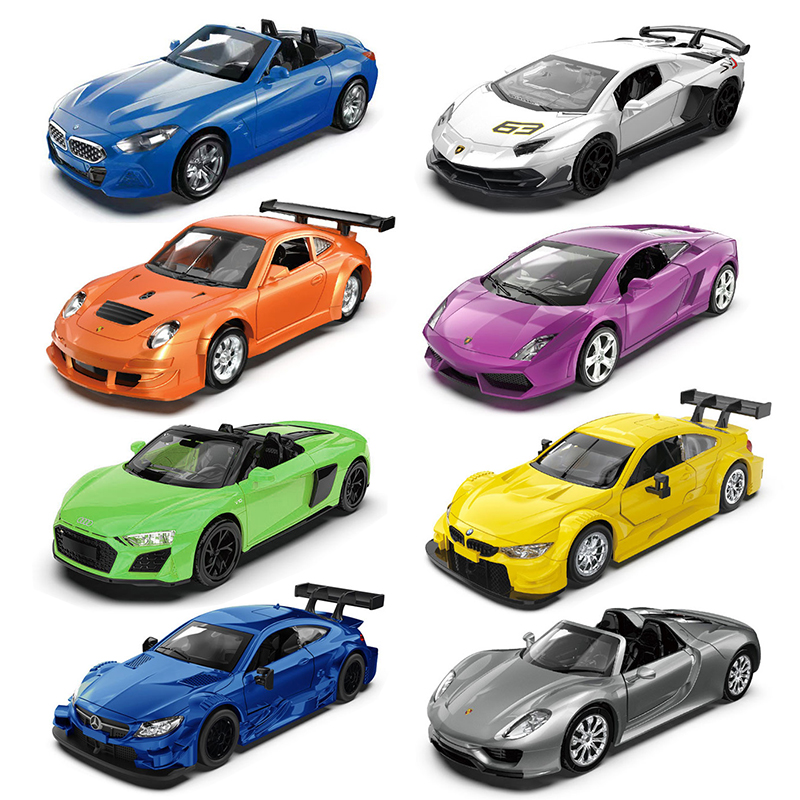 彩珀成真1比43火柴合金小汽车模型仿真迷你口袋开门儿童男孩玩具