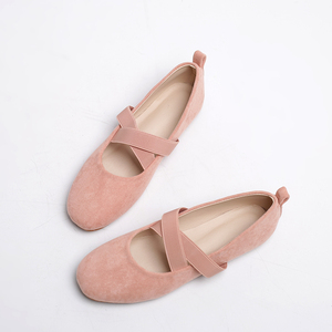 绑带甜美芭蕾舞方头仙女鞋