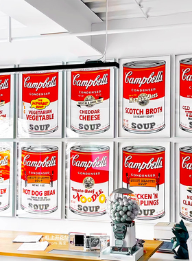 金宝汤罐头挂画潮流艺术安迪沃霍尔AndyWarhol酒吧餐厅波普装饰画