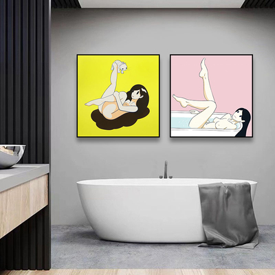 天野健挂画维纳斯与猫装饰画女生房间卧室浴室卫生间墙面装饰画