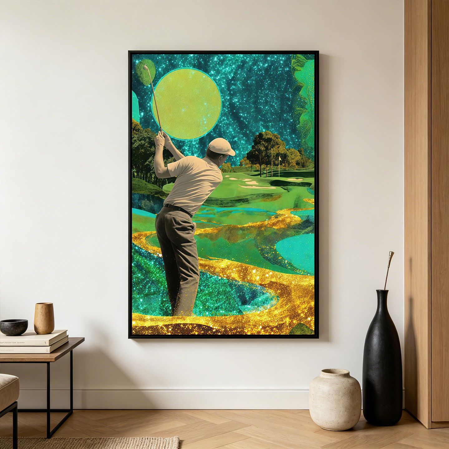 golf球场挂画高尔夫油画风系列装饰画俱乐部复古墙面布置怀旧壁画