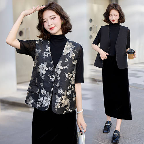 西装马甲薄款百搭提花春秋马夹