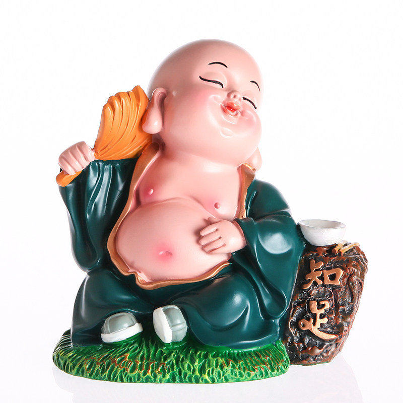 妙工坊 可爱小沙弥摆件 禅意小和尚家居办公室书房茶室创意装饰品