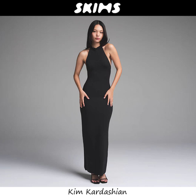 Skims连衣裙卡戴珊挂脖包臀长裙