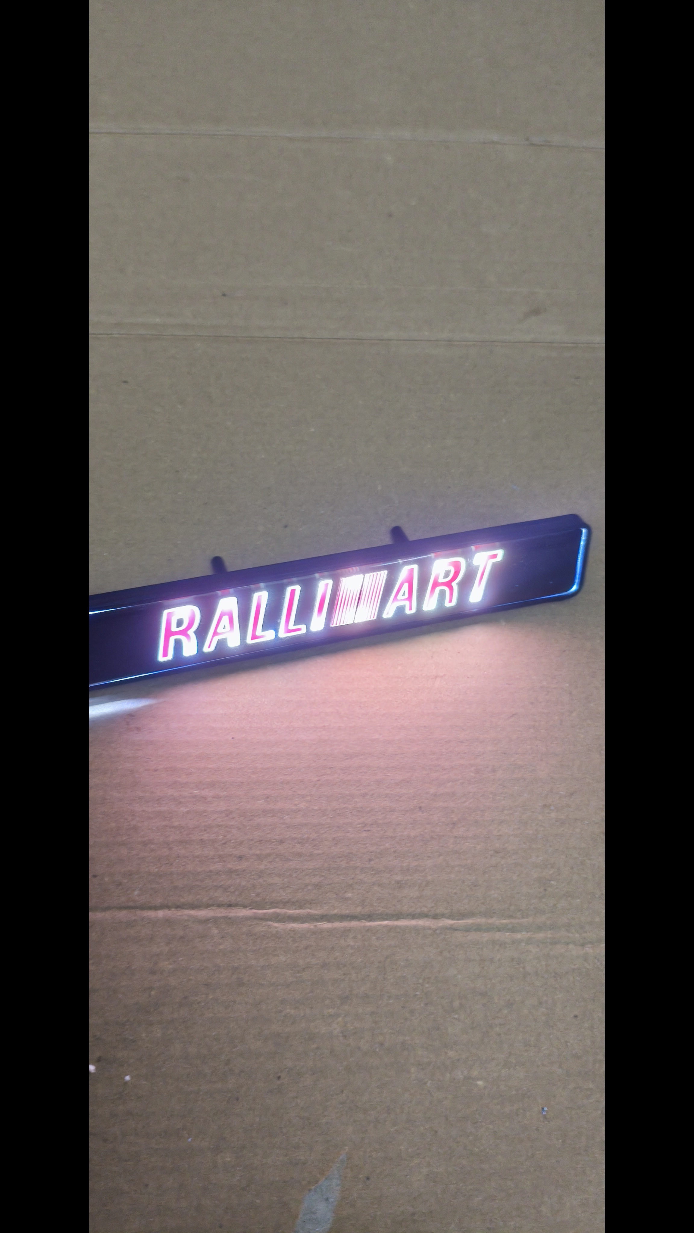 三菱RALLIART中网灯LED发光车标灯前杠灯改装日行灯