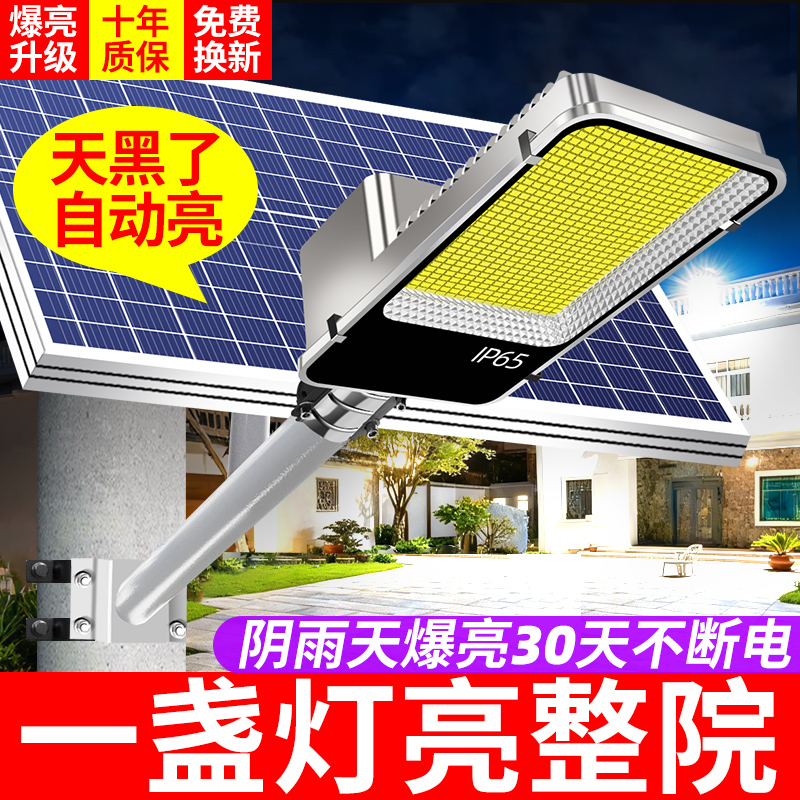 2025新款太阳能户外灯庭院照明灯家用led超亮大功率公路强光路灯
