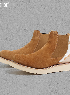 BLESS SHOE CHELSEA BOOT 切尔西靴奶牛纹拼接麂皮手工靴马丁靴