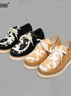 BLESS SHOE 23SS FUR WALLABEE 低帮真皮马毛拼色袋鼠鞋手工靴
