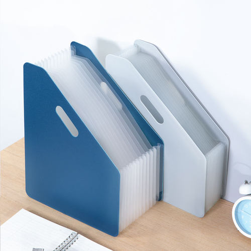 得力手提式大容量透明插页书夹子