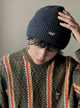 FINE STATE帽子男冬季新款潮牌针织帽毛线帽男生百搭保暖冷帽男