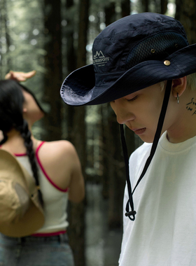 FINE STATE防晒帽遮阳帽男夏季薄款透气渔夫帽男士户外登山帽子