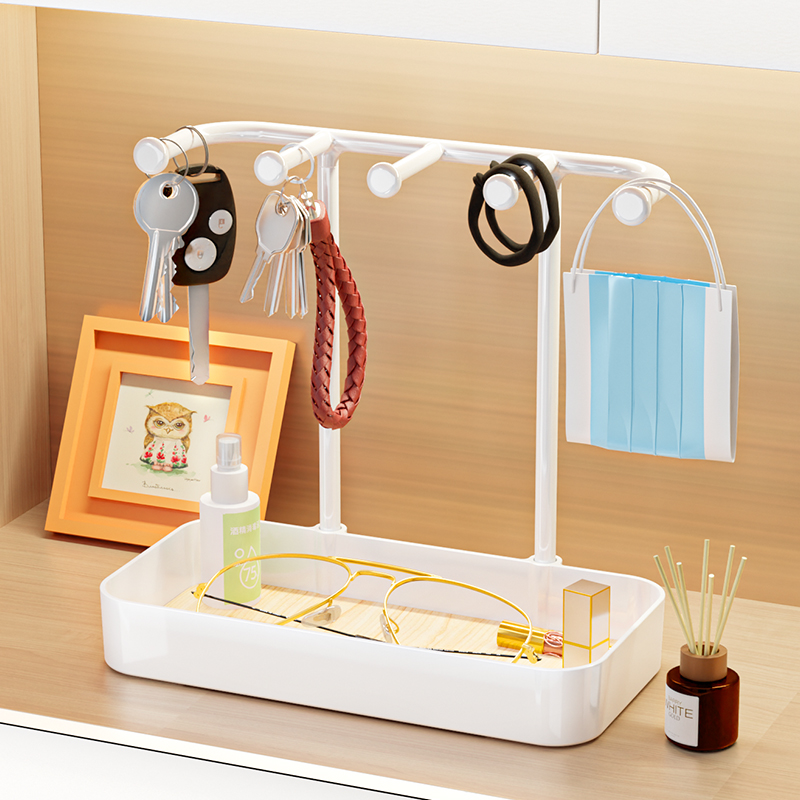 速发玄收关纳架挂架桌面整理盘小杂物筐入户摆件托首盘饰置物盒