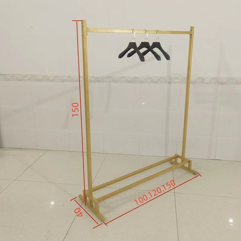速发服装店展示架落店挂金色衣服架子简约地铺装饰装店货架式衣架