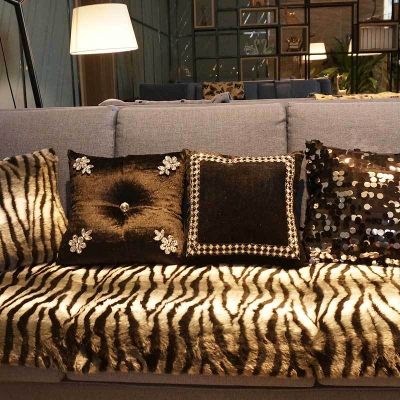 速发BK奢实用样板房轻K式沙发靠垫亮片抱枕靠枕含芯床头汽车靠包
