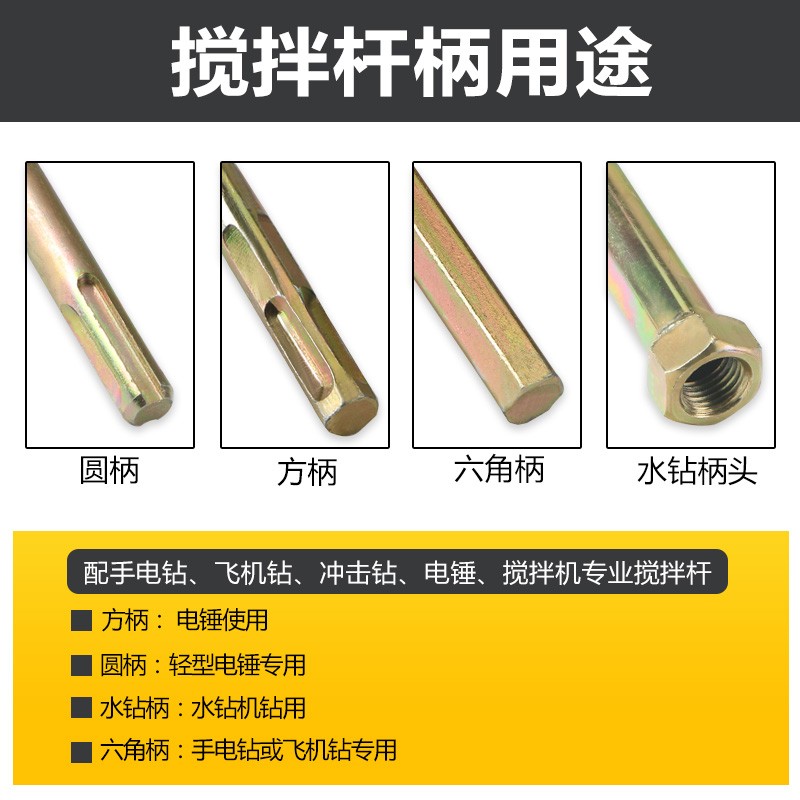 速发水泥搅拌杆涂器头电钻电锤冲击料水钻机腻子粉棒钻油漆电动搅