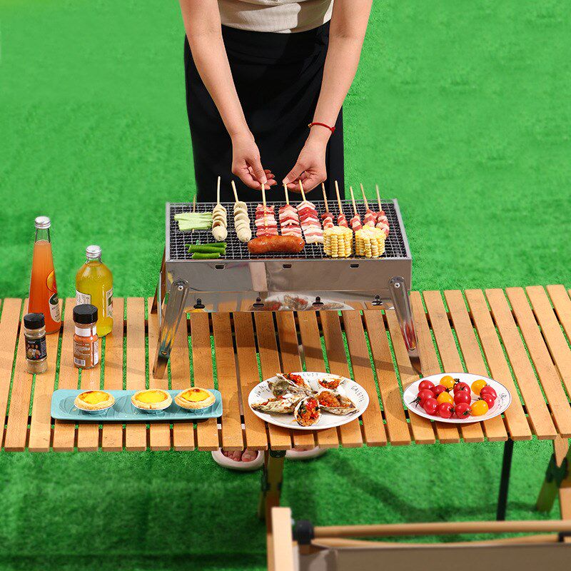 速发烧烤炉家炉烧烤架外户迷你便携式折叠不锈钢野营木炭烤用烤肉