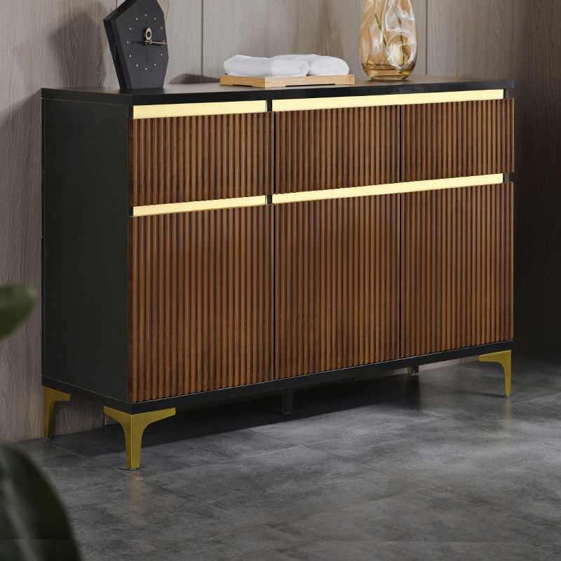 商务咖轻奢餐边柜现代简约茶水柜客厅靠墙置物柜储物柜酒店备餐柜